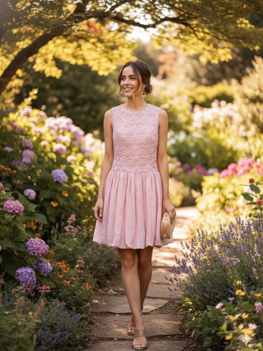 NEW Moon River 3D Floral Embroidery Tulle Mini Dress in Dusty Pink $102 Small